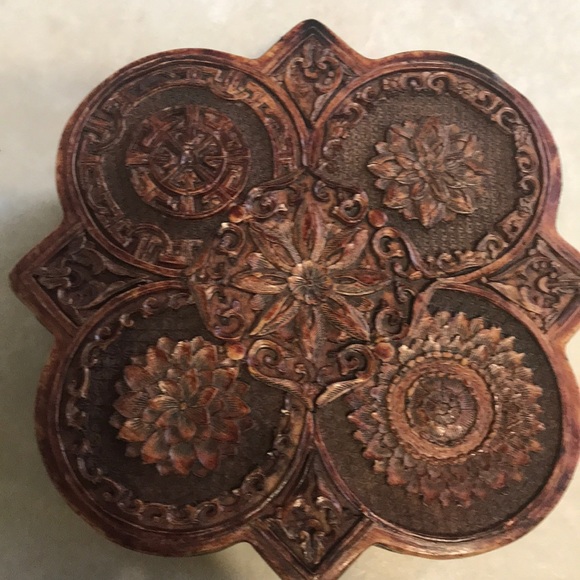 Other - Heavy hand carved box decor. Vintage